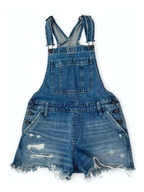 Abercrombie & Fitch Short Overalls Jean Distressed Women's Size Small 4-6